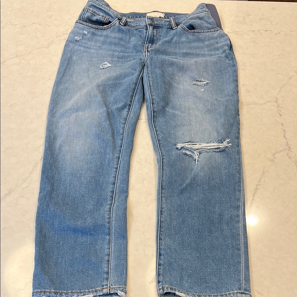 Hatch Maternity Distressed Light Blue Jeans size 26